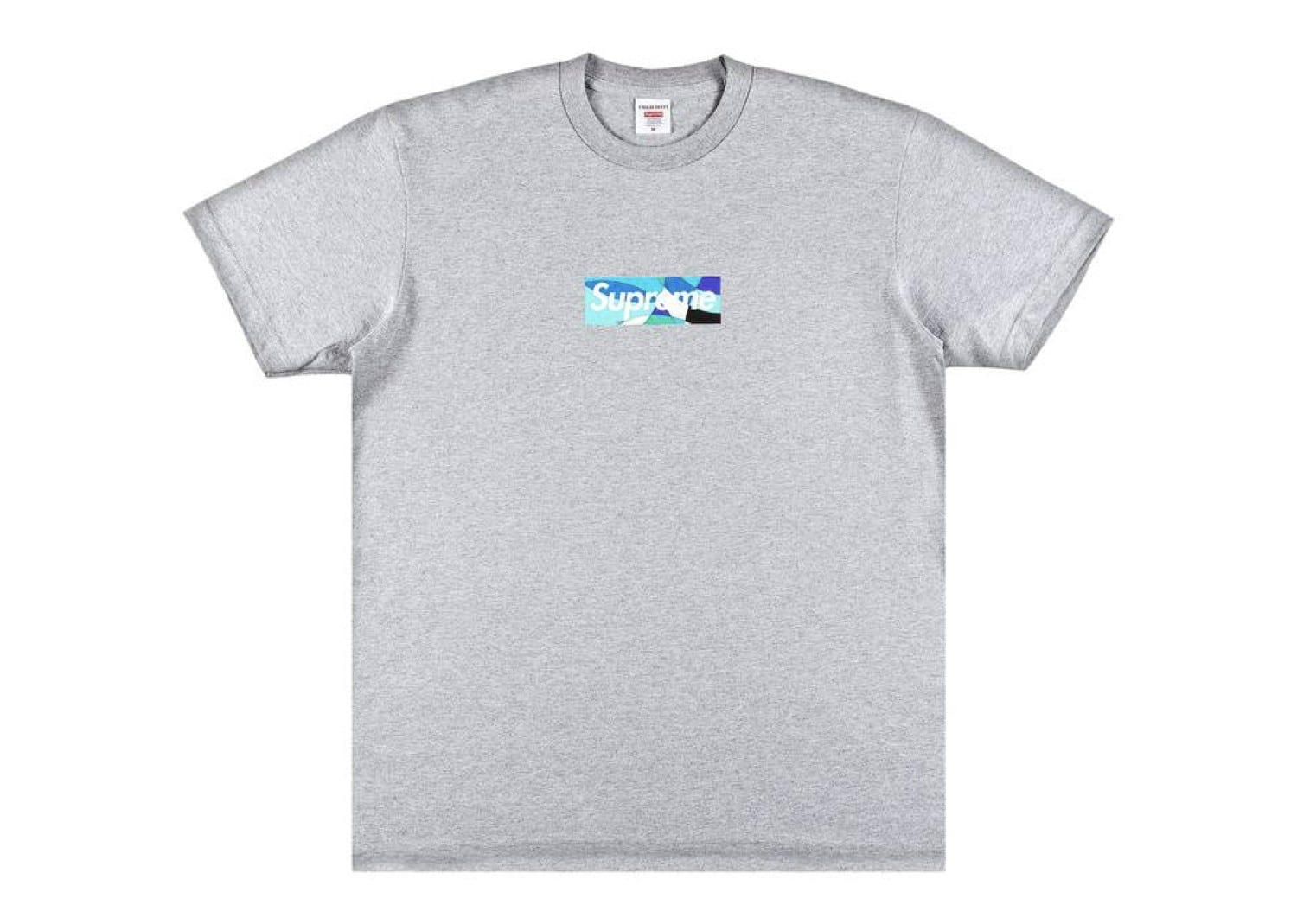 Supreme Emilio Pucci Box Logo Tee Heather Grey/Blue SS21T4