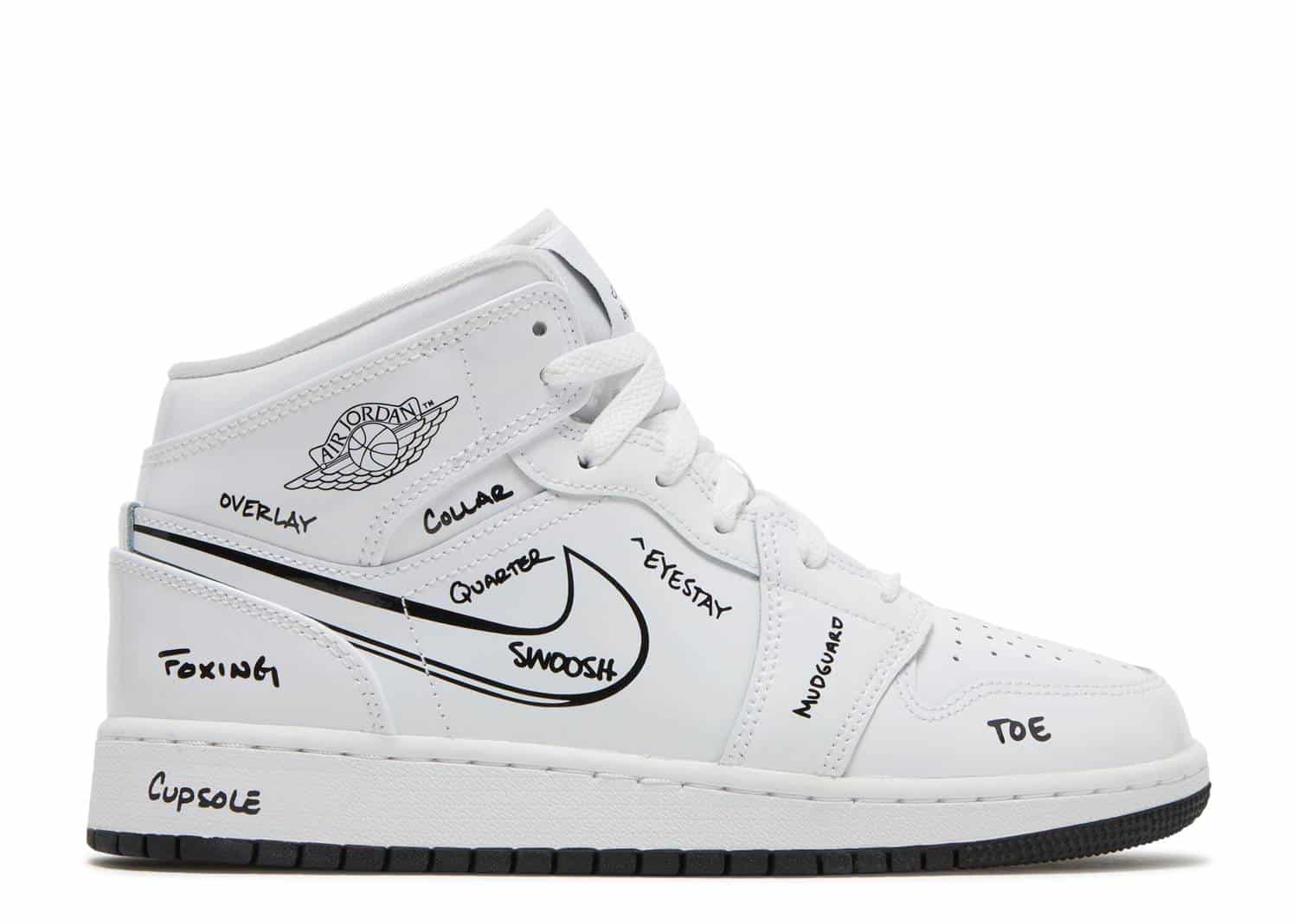 Nike Air Jordan 1 Mid Schematic (GS) DQ1864-100