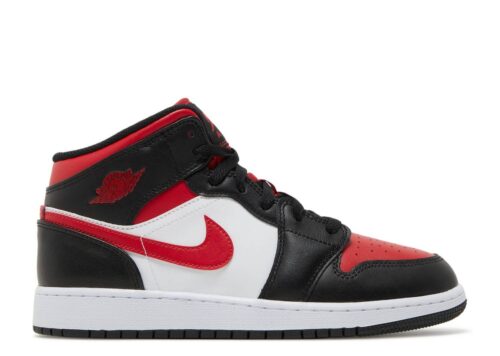Nike Air Jordan 1 Mid Black Fire Red (GS) 554725-079