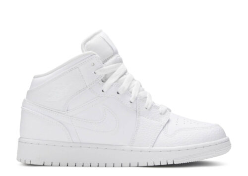 Nike Air Jordan 1 Mid Triple White (GS) 554725-130
