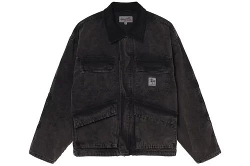 Stussy Washed Canvas Shop Jacket Black 115589-BLACK