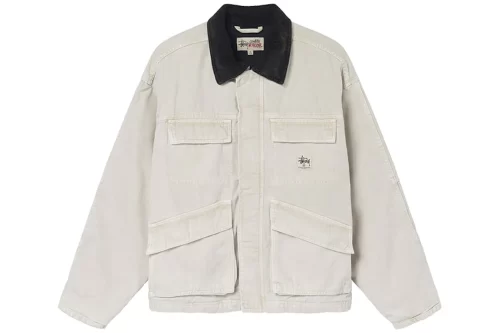 Stussy Washed Canvas Shop Jacket Bone 115589-BONE