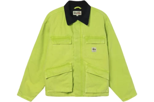 Stussy Washed Canvas Shop Jacket Lime 115589-LIME
