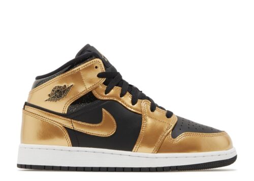 Nike Air Jordan 1 Mid SE Metallic Gold Black (GS) DR6967-071