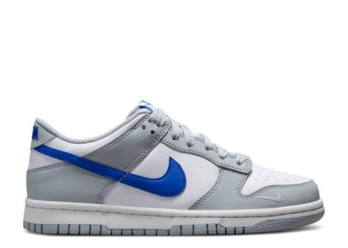 Nike Dunk Low Mini Swoosh Wolf Grey Game Royal (GS) FN3878-001