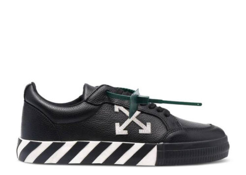 OFF-WHITE Vulc Low Leather Black White SS22 OMIA085C99LEA0011001