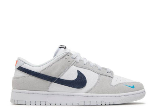 Nike Dunk Low White Grey Navy Aqua Mini Swoosh FJ4227-001
