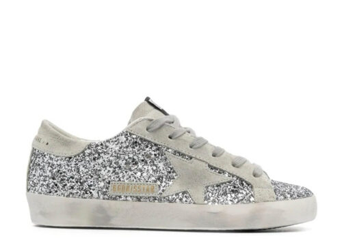 Golden Goose Super-Star Silver Glitter Ice-gray Suede Star.001